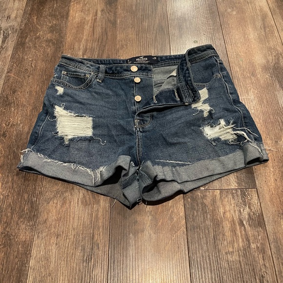 Hollister Pants - Hollister Blue Jean Shorts Distressed Cut-Off Style